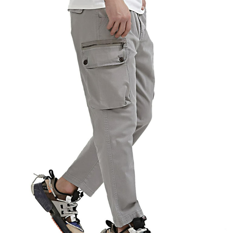 Fartey Mens Plus Size Cargo Pants with Button Zipper Slim Comfy Cargo Pant Casual Multiple Pockets Outdoor Tactical Trouser, Men's, Size: XXXXXXL