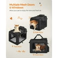 thumbnail image 7 of 28-Inch Collapsible Dog Crate, Portable Pet Carrier with 3 Doors & Safety Zippers, Water-Resistant Soft Kennel for Medium Dogs, Black, 7 of 7