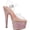 Clear/Dusty Blush Glitter Synthetic, variant on Women's Pleaser Adore 708LG Platform Sandal
