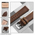 thumbnail image 4 of Quick Release Leather Watch Bands Genuine Watch Straps for Men Women,20mm Italian Leather Watch Strap,Light Brown with Stainless Steel Buckle, 4 of 9
