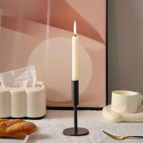 Matte Black Candle Holders,1pc Decorative Candlestick Holders for Taper Candles, Metal Candle Stands for Home Decor, Wedding, Dinning, Party, Anniversary, Fits 3/4 Inch Thick Candle(M)