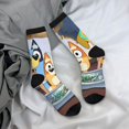 thumbnail image 5 of Masiiu Bluey Pattern Adult Crew Socks, Breathable Color-Block Mid-Calf Socks, Comfortable for Daily Wear and Sports, 5 of 6
