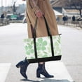 thumbnail image 4 of FORMRS Canvas Laptop Tote Bag for Women with 15.6" Computer Compartments Shoulder Handbag, Green Floral, 4 of 7