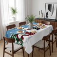 thumbnail image 6 of Blue Christmas Table Cloth Waterproof Tablecloths, Snowman Xmas Tree Winter Snowflake Tablecloth Dining Table Cover for Kitchen Party Tabletop Outdoor, Rectangle Tablecloth 60x102 Inch, 6 of 9