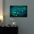 thumbnail image 2 of wall26 - Watercolor Dandelions on a Field Over Teal Wooden Panels - Canvas Art Home Art - 32x48 inches, 2 of 4