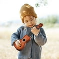 thumbnail image 3 of HONITANO 1Set Mini Guitar Toy Playable Musical Instrument Plastic Light Brown for Kids Education, 3 of 8