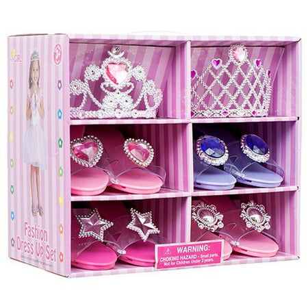 Fashionista Girl Princess Dress Up and Role Play Collection Shoe set and Jewelry Boutique (12 Piece Dress up Set) Ages