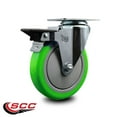 thumbnail image 2 of 5 Inch Green Poly Wheel Swivel Top Plate Caster Posi Brake Service Caster, 2 of 2