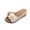 Beige, variant on Yyuenw Women Square Toe 3D Flower Wedge Slide Sandals PU Open Toe Slip On Summer Shoes