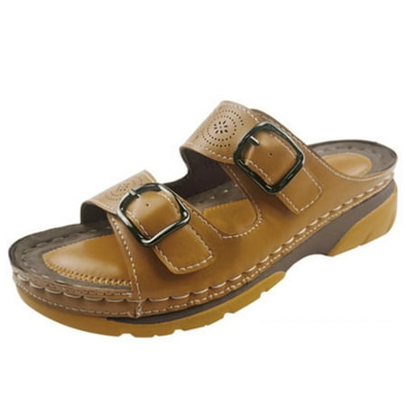 

Sandal Shoes Soft Microfiber Interior Wedge Sandals For Women 38 Yellow