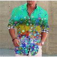 thumbnail image 1 of Camisa de solapa de manga larga con estampado floral para hombre, ropa de verano cómoda con botones para playa hawaiana de Vaion, 1 of 6