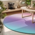 thumbnail image 4 of 3ft Area Rug,Pink Blue Purple Gradient Washable Large Rugs Soft Non-Slip Floor Rug Simple Watercolor Non-Shedding Indoor Carpets for Living Room Bedroom Home Office Nursery, 4 of 9
