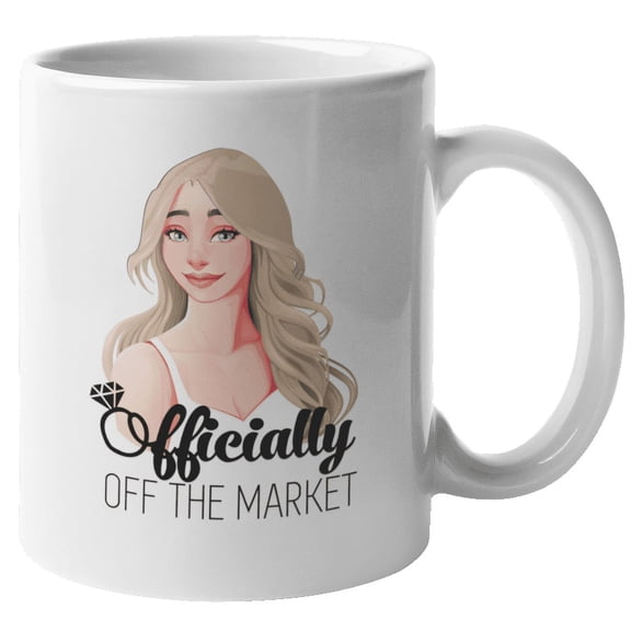Officially Off the Market Wedding Coffee & Tea Mug for Girlfriend Fiancee (11oz)