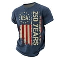 thumbnail image 3 of Havenx Men's American Usa Flag Patriotic T Shirt Waffle Fabric Crew Neck Shirt Short Sleeve Fun Graphic T-Shirt Patriotic We the People 1776 Workout Tees,Blue L, 3 of 4