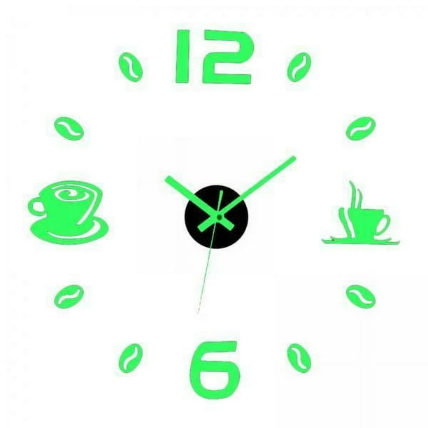 Reloj mural luminoso,Reloj mural luminoso moderno,adhesivo,relojes brillantes,Reloj de pared con espejo 3d redondo de que no hace ,Reloj adhesivo de pared decorativo silencioso sin