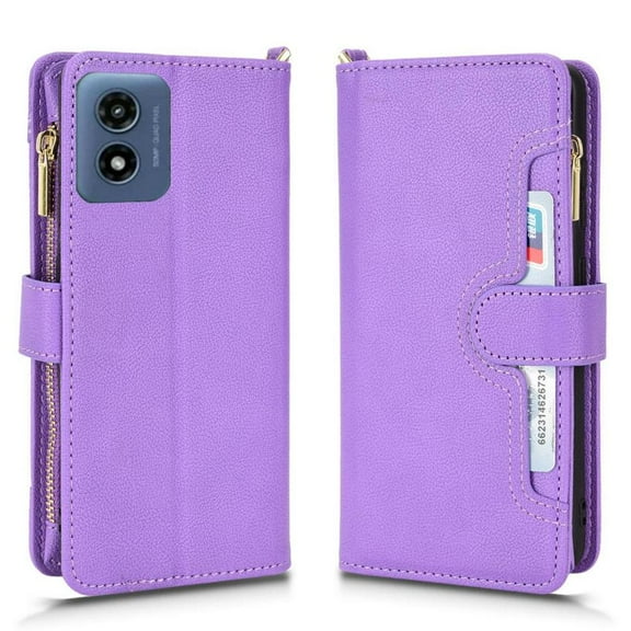 Flip Case For Motorola Moto G 2024 5G Leather Cover Card Holder Zipper Wallet