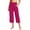 Hot Pink, variant on Women's Summer Solid Yoga 7/8 Capri Leggings, Split Hem Pocket Design, Breathable Stretch Cropped Pants for Gym Workout Daily Wear Black S