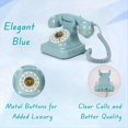 thumbnail image 4 of Estilo Retro con Cable de Marcación Teléfono Plug-In Casa Fijo Teléfono de la Oficina Europea Antiguo Moda Decoración Azul, 4 of 5