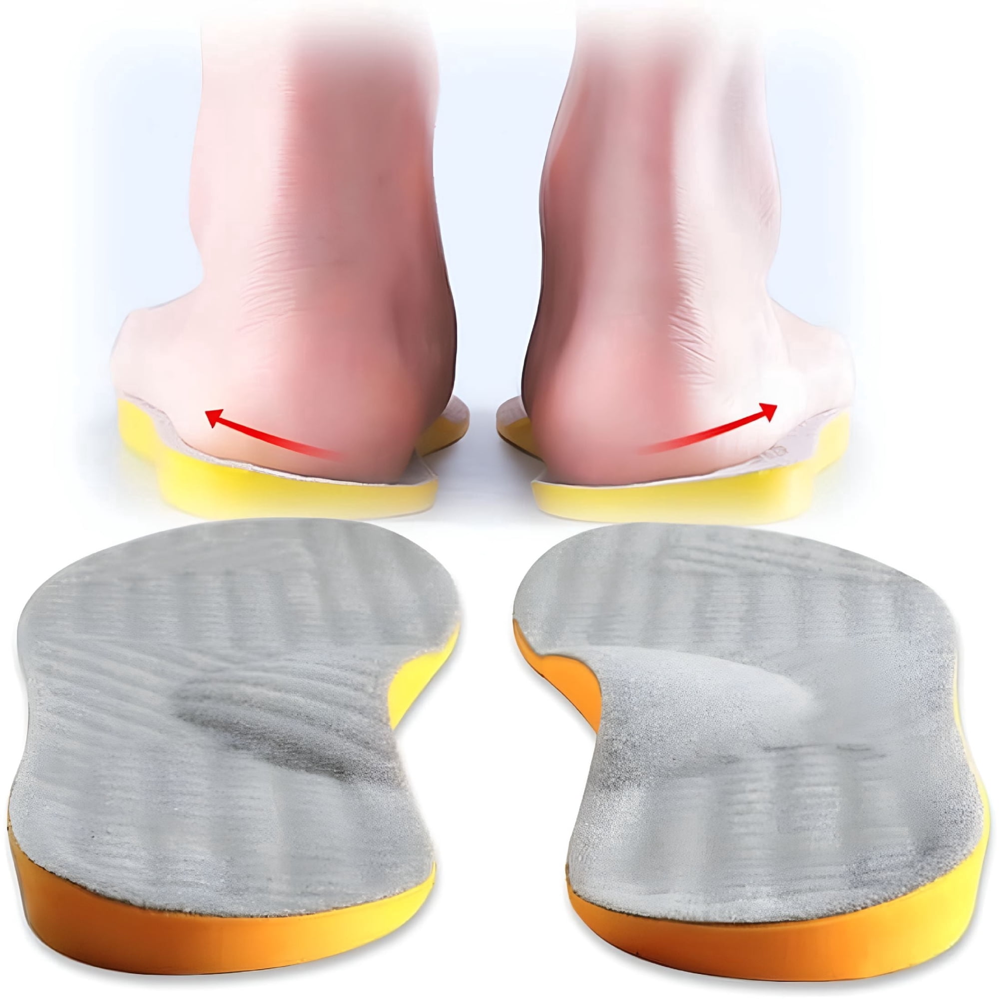 Supination Correction Insoles for Men and Women - Orthotic Foot Inserts for Over Supination Relief & Foot Alignment, Ergonomic Arch Support, Shock-Absorbent, All-Day Comfort,L