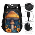 thumbnail image 3 of Disketp Vintage Blue Leaf Mushroom Mochila de Viaje Estampada para Laptop con Puerto de Carga USB, Mochila Impermeable para Computadora – Regalo para Hombres y Mujeres, 3 of 7