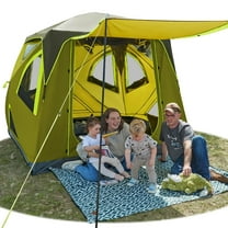 TIMBER RIDGE 4 Person Instant Pop Up Hub Tent, Easy 60 Second Setup, Weather Resistant Camping Family Cabin Tent with Rain Fly and Carry Bag for Camping Hiking Outdoor Travel, Green