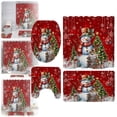 thumbnail image 1 of Décorations de Noël Extérieures Produits de Salle de Bain Ensemble de Rideau de Douche de Noël 4 Pcs avec Tapis Ensembles de Salle de Bain avec Douche Buse de Douche, 1 of 8