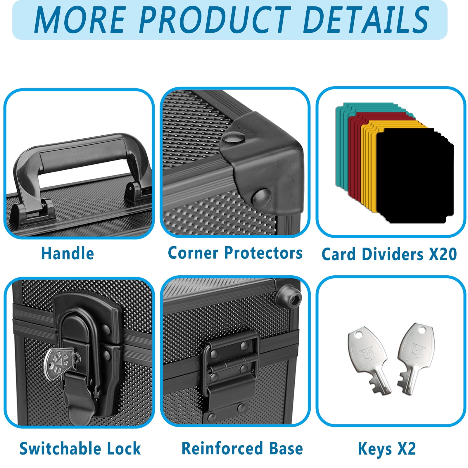 KiddiTouch Toploader Storage Box for 3" x 4" 35pt Rigid Card, Top Loader Card Storage Hard Case, Sports Card Storage Boxes for Trading Cards, Top Loaders Holder (Holds 600+ Toploaders)