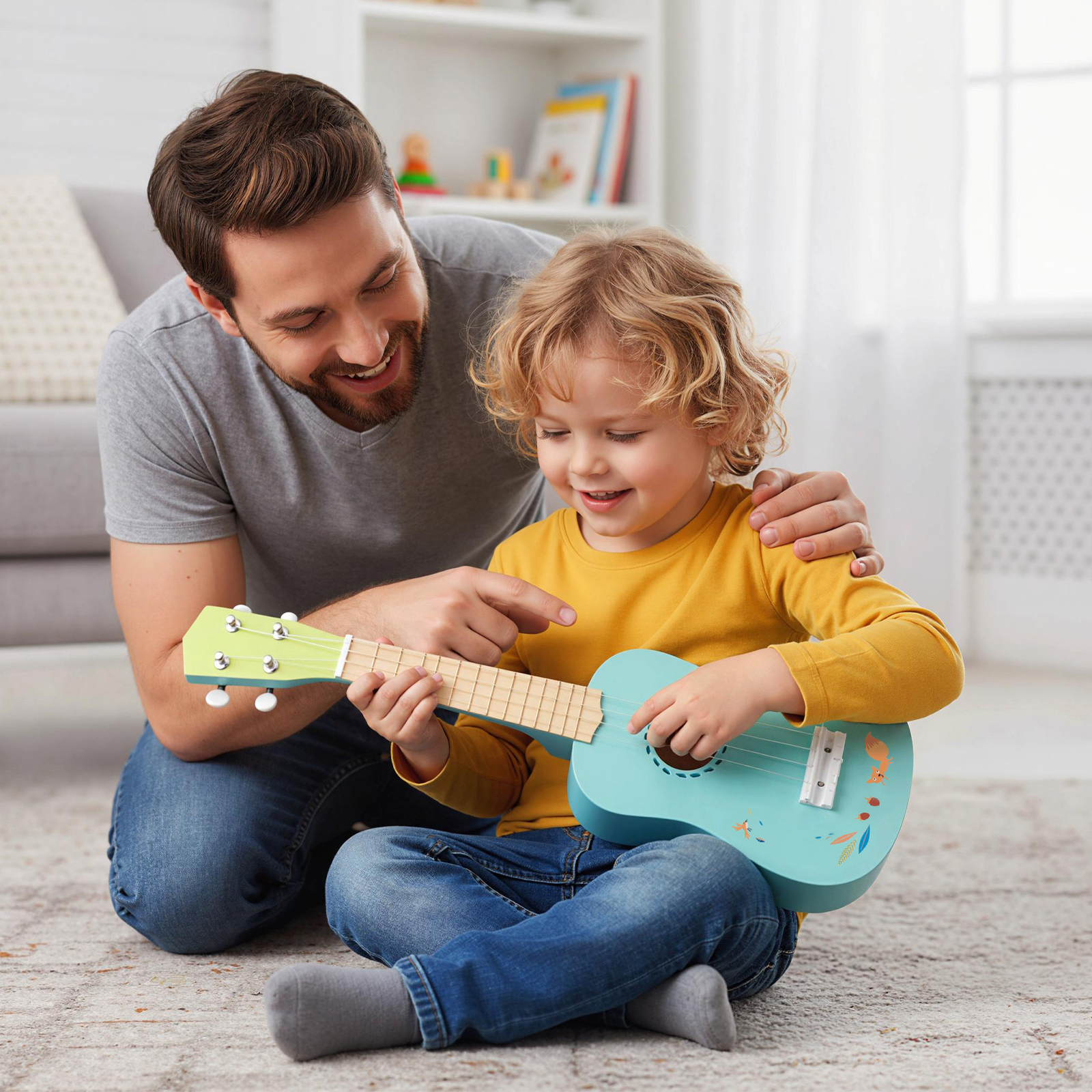Gymax 21 Inch Ukulele for Kids Toy Ukulele for Toddlers w/ Laminated Basswood Body