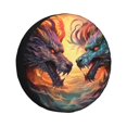 thumbnail image 1 of Fotbe Colorful Wave Dragon Head Funda de Llanta de Repuesto con Estampado, Engrosada, Ajuste Universal para Jeep, Remolque, RV, SUV, Camión-17 inch, 1 of 6