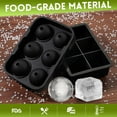 thumbnail image 4 of Ice Cube Moulds & Trays Set,Silicone Sphere Giant Ice Ball Maker with Lid, Large Square Ice Cube Tray for Freezer, Prefect for Whiskey, Cocktails,Gin & Drinks Ice Cool,Reusable & BPA Free, 4 of 5