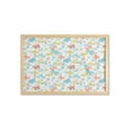 thumbnail image 1 of Cartoon Wall Art with Frame, Pastel Tones Butterflies and Buttons Scrapbook Style Creative Print, Printed Fabric Poster for Bathroom Living Room, 35" x 23", Multicolor, by Ambesonne, 1 of 2