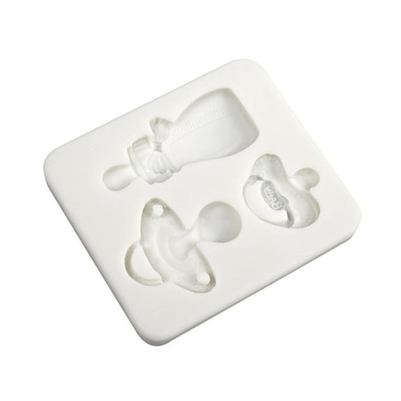 Baby Shower Themed Fondant Silicone Mold Baby-Bottle Nipple Baking Mold Chocolate Cake Baking Mold for Birthday Party