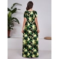 thumbnail image 7 of Chiclily Women's Maxi Dresses Short Sleeve Long Casual Dresses Loose Plain with Pockets, Black Yellow Lily S, 7 of 7