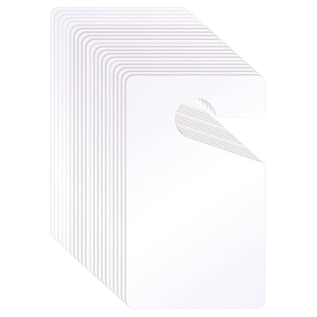 Large Parking Hang Tags, 20 Pack, Blank White Plastic Placards, 3" x 5", Permanent or Temporary Use, Placards for Rearview Mirror, Extra Thick Gauge, by Better Office Products