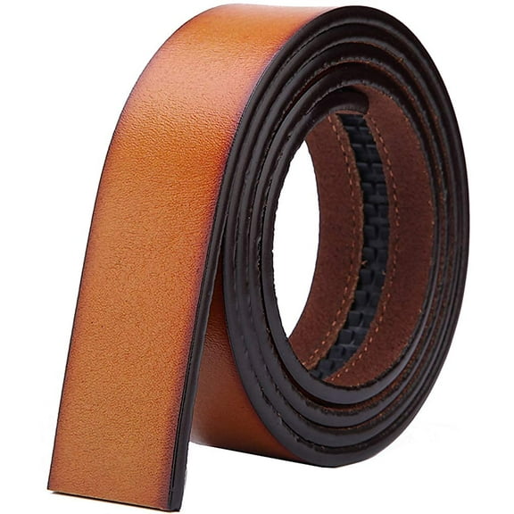 Nelbons Men's Leather Ratchet Belt Strap Only 35mm 1 3/8,Leather Belt without Buckle,replacement belt
