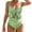 C-Green278, variant on DHFJKG One Piece Swimsuit Women Summer V Neck Ruffle Floral Printed Hallow Out High Cut Bathing Suit Soft Beachwear