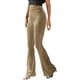 thumbnail image 2 of Pantalones acampanados de terciopelo dorado con cintura alta y color sólido sexys para mujeres europeas y americanas, 2 of 5