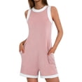 thumbnail image 3 of DailyTrove Women's Sleeveless Contrast Trim Tank Dress - Slim Fit Casual Mini Dress with Pockets for Summer, 3 of 5
