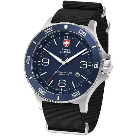 Swiss Military By Charmex Men's Infantry Silver Tone Nato Band Watch