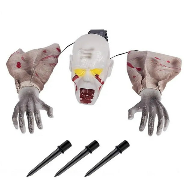 Fantasma eléctrico para gatear para Halloween, fantasma brillante con sonido de terror, accesorio para casa encantada, decoraciones para patio al aire libre