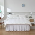 thumbnail image 4 of Qucyy Three Fabric Sis Wrap Around Bed Skirt - Elastic Dust Ruffled (White, Queen/, 4 of 5
