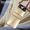 thumbnail image 5 of MonsDirect for 6.7 inch Samsung Galaxy Z Flip 4 5G 2022 Case, Hinge Protection Plating Frame Hard PC Back Shell Slim Shockproof Full Coverage Bumper Protective Shell Cover for Galaxy Z Flip 4, Gold, 5 of 7