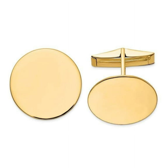 Primal Gold 14 Karat Yellow Gold Men's Circular Cuff Links