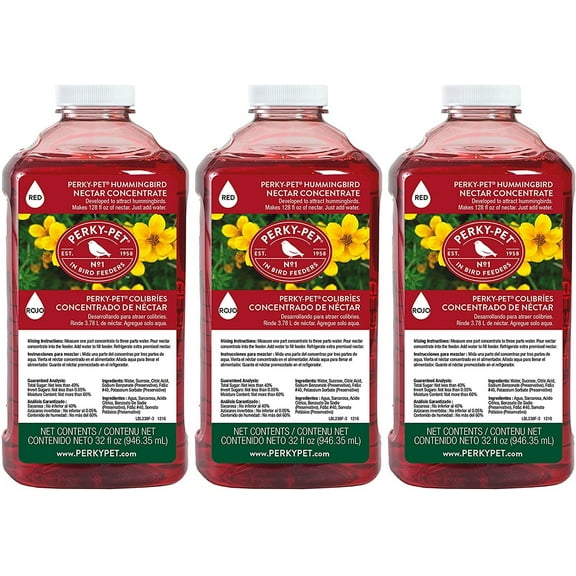 Perky-Pet 238 32 fl oz Red Hummingbird Nectar Concentrate - 3 Pack
