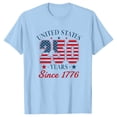 thumbnail image 3 of JFGHDG T Shirt Retro Independence Anniversary Tee Men'S 4th Of July Flag Tee Women'S Flag Graphic July 4th Tee Women'S Flag Graphic Tee Vintage Flag Men'S Tee Light Blue XL, 3 of 5