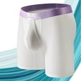 thumbnail image 2 of LNWUY Men Ice Silk Extended Side Opening Lightweight Comfort Breathable Exercise Quick-Dry, Stretchy Shorts Underpants White L, 2 of 3