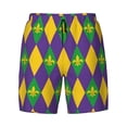 thumbnail image 4 of Lsque Mens Swim Trunks Mardi Gras Pattern - Bathing Suit Compression Liner - Beach Swim Shorts Swimwear - (S-3XL) - Stretch Quick Dry -3X-Large, 4 of 9