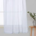 thumbnail image 6 of DSstyles Blue Sheer Tier Curtains for Small Window - Linen Look Textured Privacy Semi Sheer Drapes for Kitchen/Cafe,Rod Pocket Voile Curtain Panels Draperies - 27" W x 24" L, Dusty Blue, Set of 2, 6 of 9