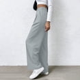 thumbnail image 5 of XFLWAM Womens Wide Leg Dress Pants Business Casual Flowy Work Palazzo Pants High Waisted Slacks Trousers with Pockets Gray L, 5 of 9