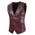 thumbnail image 3 of Activity Wish Plus Size Men's Leather Slim-Fit Plus Size Leather Vest British Men's Leather Clip, 3 of 3